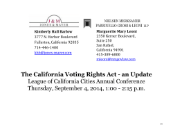 The California Voting Rights Act - an Update League of California