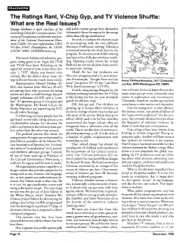 The Ratings Rant, V-Chip Gyp, and TV Violence Shuffle: What are