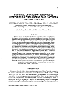 timing and duration of herbaceous vegetation