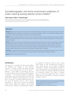 Sociodemographic and home environment predictors of screen