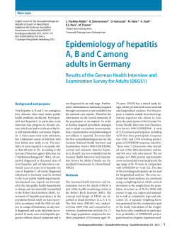 Epidemiology of hepatitis A, B and C among adults - GBE