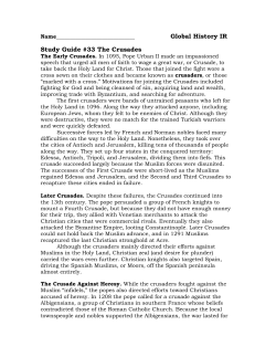 The Crusades - White Plains Public Schools