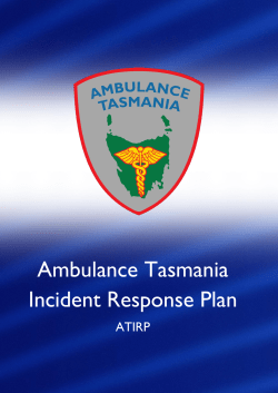 Ambulance Tasmania Incident Response Plan