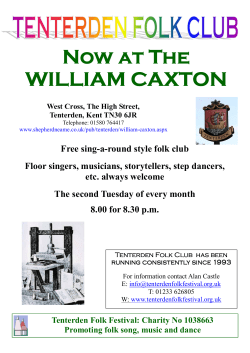 Tenterden Folk Club at the William Caxton Pub