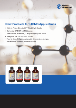 New Products for LC/MS Applications