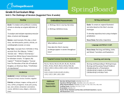 Grade 8 Curriculum Map
