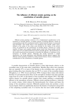 The influence of efficient atomic packing on the