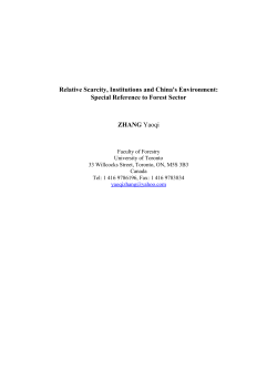 Relative Scarcity, Institutions and China`s Environment
