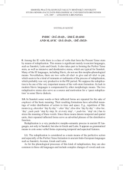 and SLaVIC &radic;DĀ-/DAD-,&radic;DĒ-/DED