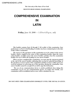 comprehensive examination in latin