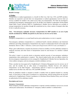 Clinical Medical Policy Ambulance Transportation 1 Benefit