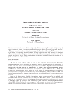 Financing Political Parties in Ghana