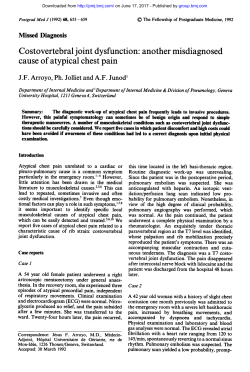 Costovertebral Dysfunction - Postgraduate Medical Journal