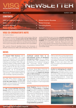 contents news visg co-ordinator`s note