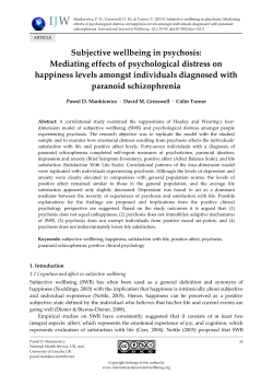Subjective wellbeing in psychosis: Mediating effects of