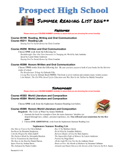 Summer Reading List 2016**