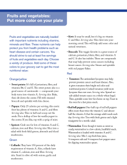 Fruits and vegetables: Put more color on your plate