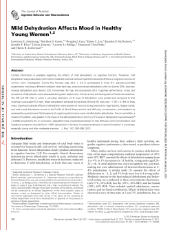 Mild Dehydration Affects Mood in Healthy Young