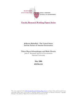 Faculty Research Working Papers Series