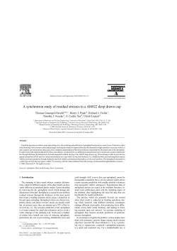 A synchrotron study of residual stresses in a Al6022 deep drawn cup