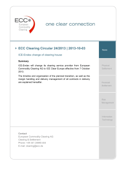 ICE-Endex change of clearing house