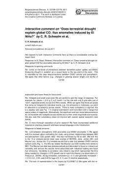 Interactive comment on &ldquo;Does terrestrial drought explain global CO2