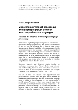 Modelling plurilingual processing and language growth between