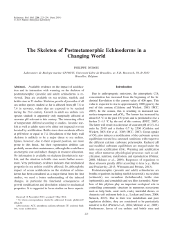 The Skeleton of Postmetamorphic Echinoderms in a Changing World