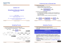 Lecture 13 - Department of Electrical and Electronic Engineering