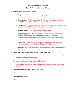 Environmental Science Test 4 (Oceans) Study Guide