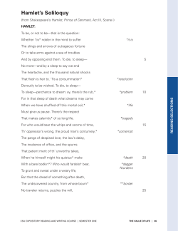 Hamlet`s Soliloquy