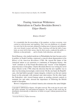 Fearing American Wilderness: Materialism in Charles Brockden
