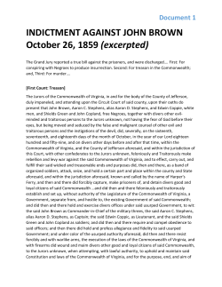 INDICTMENT AGAINST JOHN BROWN October 26, 1859 (excerpted)