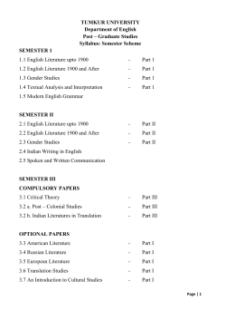 Semester Scheme SEMESTER 1 1.1 English