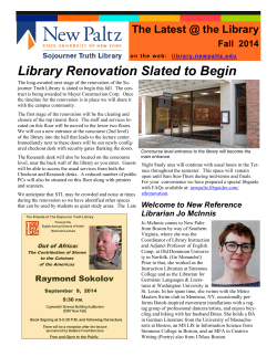 Fall 2014 - Sojourner Truth Library