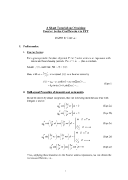 Fourier Series Coefficients via FFT