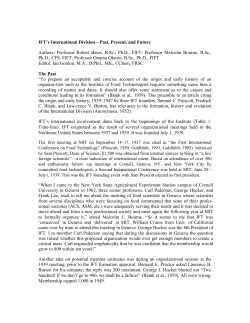 the IFT`s International Division&mdash;Past, Present
