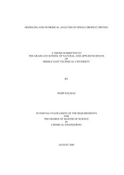 modeling and numerical analysis of single droplet