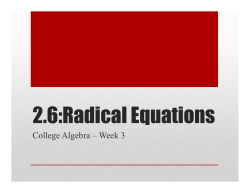 2.6:Radical Equations
