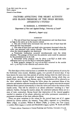 factors affecting the heart activity and blood pressure of the swan