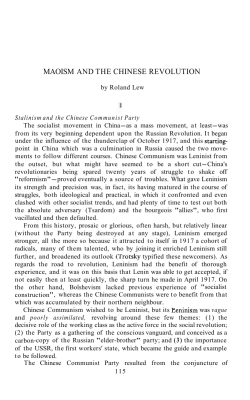 maoism and the chinese revolution