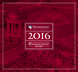 OMMENCEMENT GUIDE - Shenandoah University