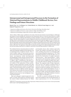 Interpersonal and Intrapersonal Processes in the Formation of