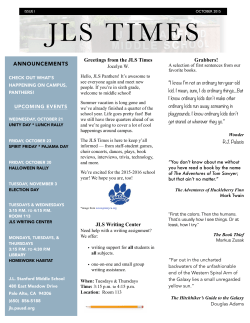 JLS Times Issue 1: October 2015