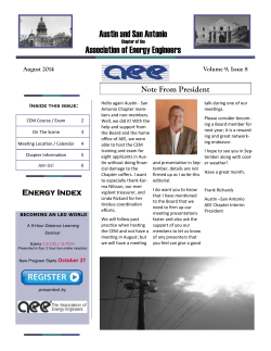 August, 2014 - Austin &ndash; San Antonio Chapter
