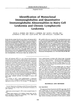 Identification of Monoclonal Immunoglobulins and Quantitative