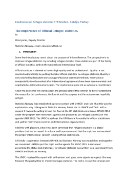 The importance of Official Refugee statistics.