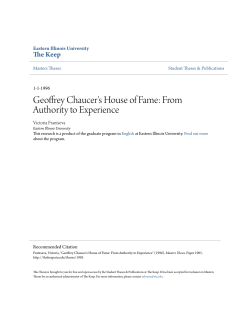 Geoffrey Chaucer`s House of Fame: From Authority - The Keep
