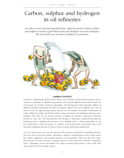 Carbon, sulphur and hydrogen in oil refineries
