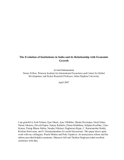 The Evolution of Institutions in India and its Relationship with